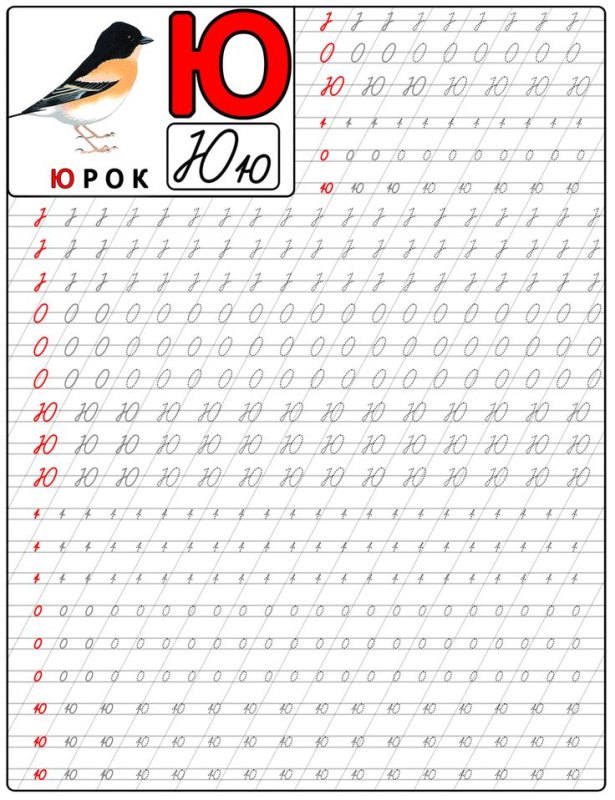 Прописи для дошкольников буква ю прописные