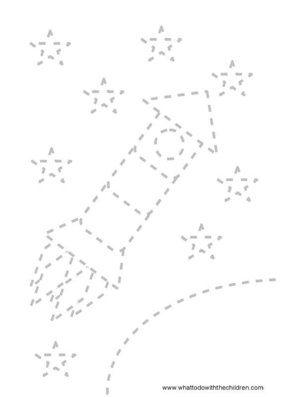 Ракета по точкам для дошкольников