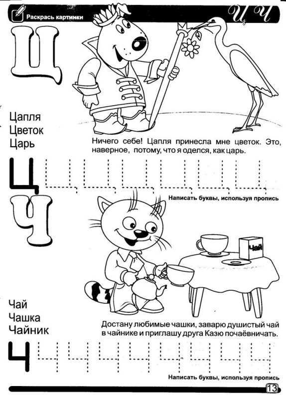 Буква ц пропись для дошкольников