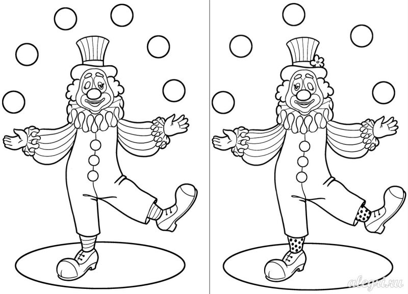 Раскраска клоун средняя группа