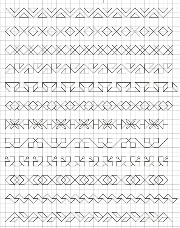 Узоры по клеточкам в тетрад