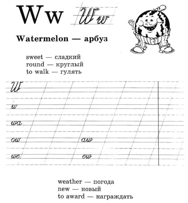 Прописные английские буквы прописи