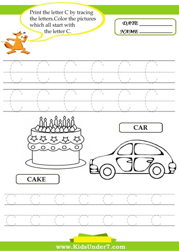 Letter cc Worksheets
