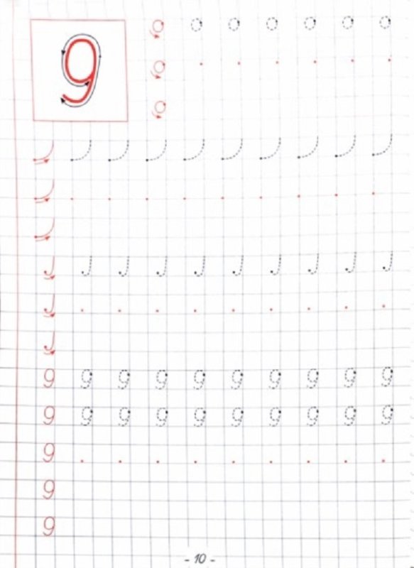 Прописи для правильного написания цифр