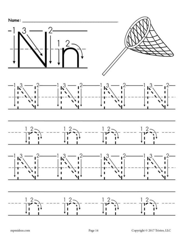 Прописи английский язык Letter n
