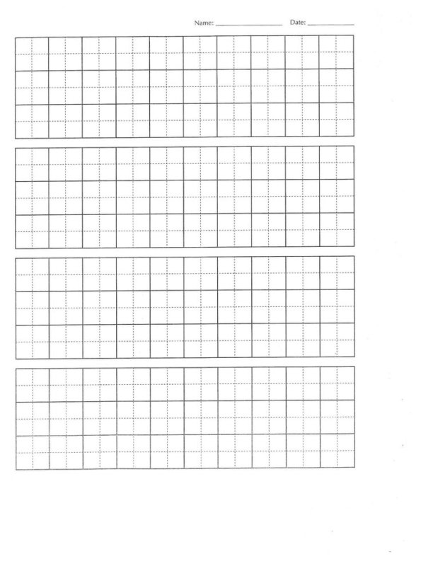 Листы для написания китайских иероглифов